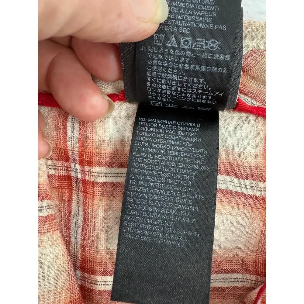 The North Face ARNE Plaid Short Sleeve Chest Pocket Casual Shirt Mens Large‎